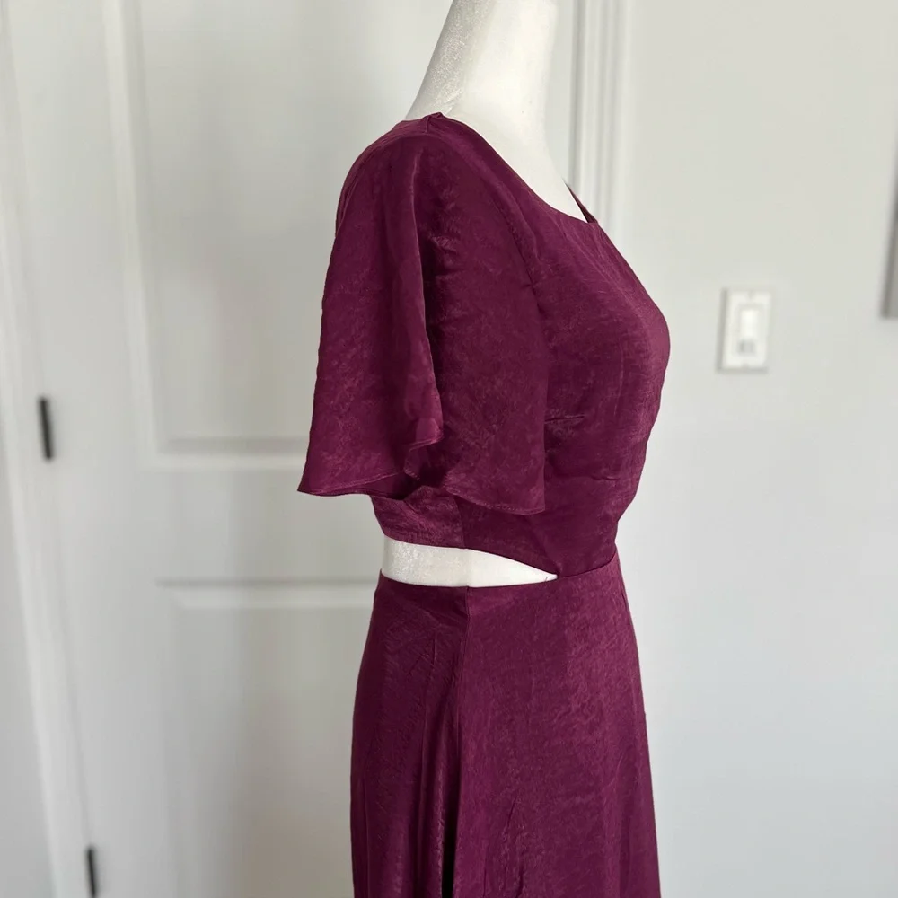 NWT lulu’s long dress maxi dress dark red burgundy women’s size small Small - Picture 10 of 16